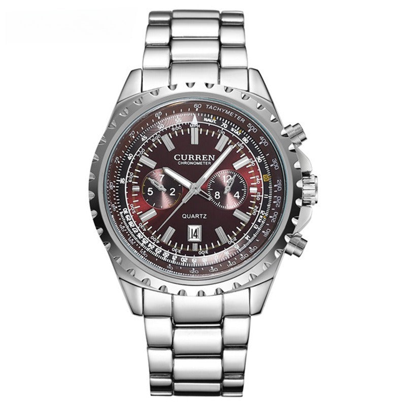 Herrenhorloge, casual, kwarts uurwerk, stalen band, zakelijk design.