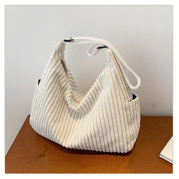 Universele corduroy canvas tas, eenvoudige crossbody tas voor dagelijks gebruik.
