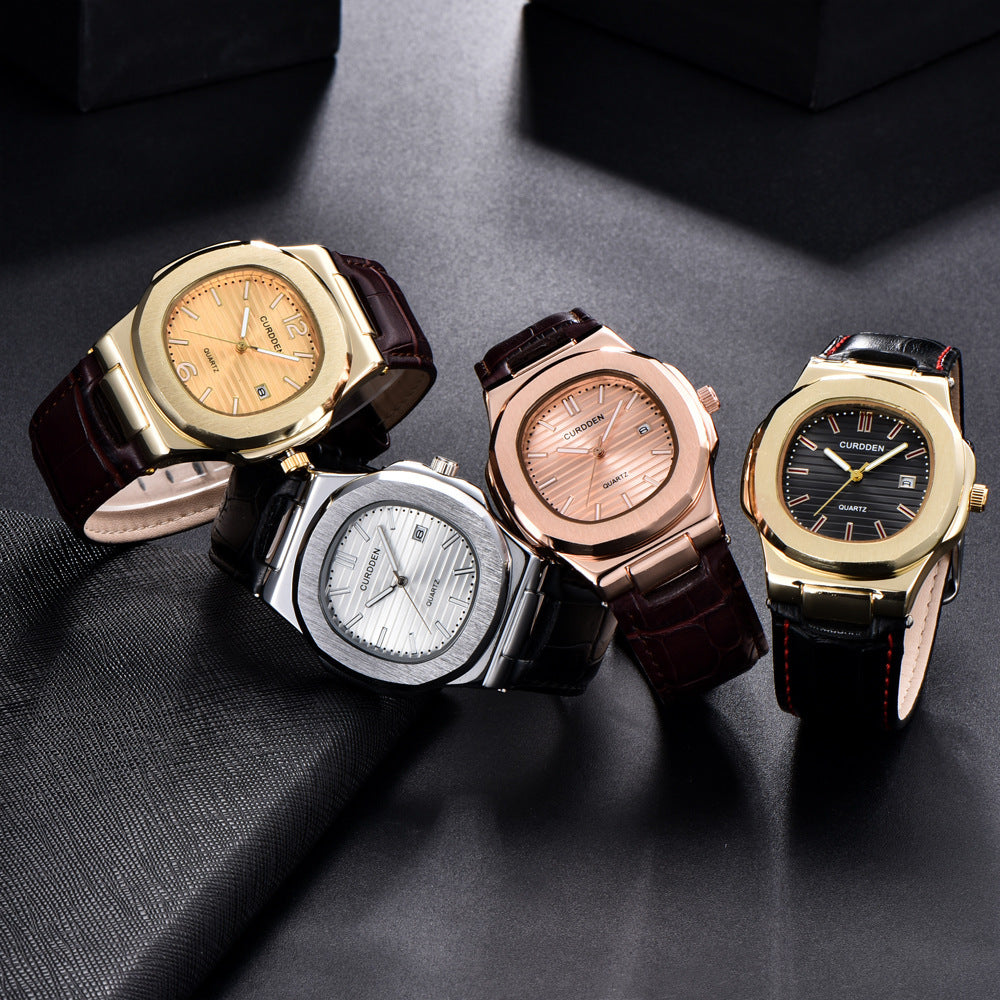 Horloge Herenriem Kalender  Quartz Horloge