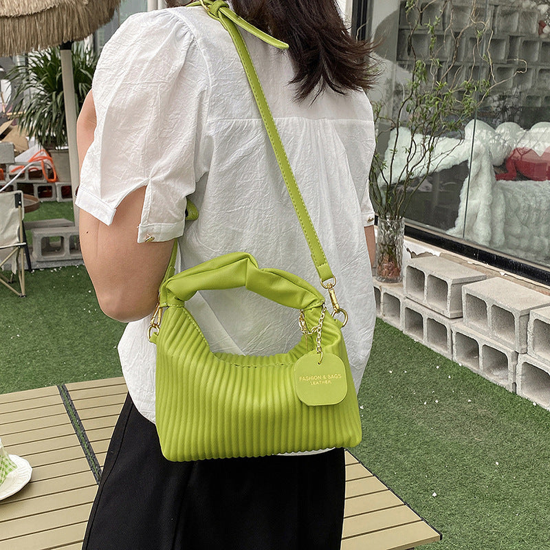 Dames Crossbody Tas, PU Leder, Geplooide Wolkenvorm, Kleine Tote Bag, Casual, Eenvoudig, Elegant, Temperament Messenger Tas 