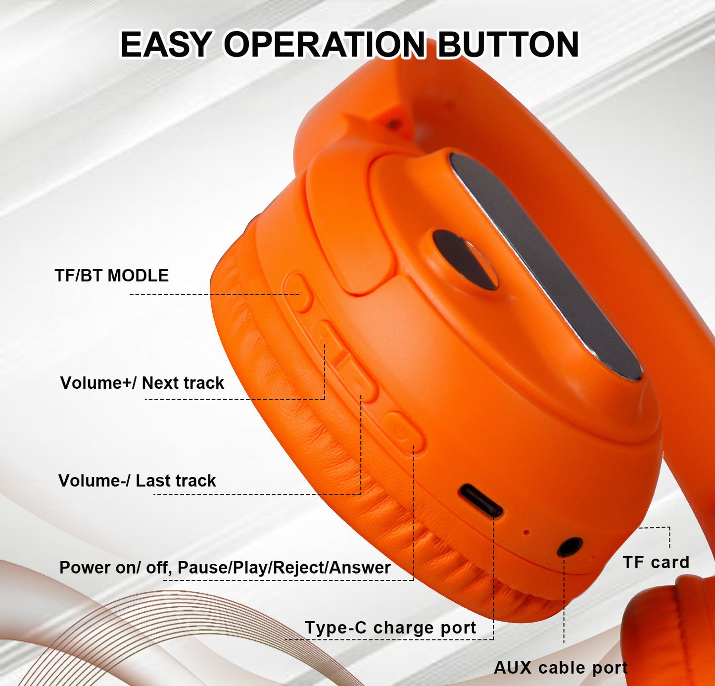 Draagbare, opvouwbare, draadloze Bluetooth-oortjes met lange batterijduur 