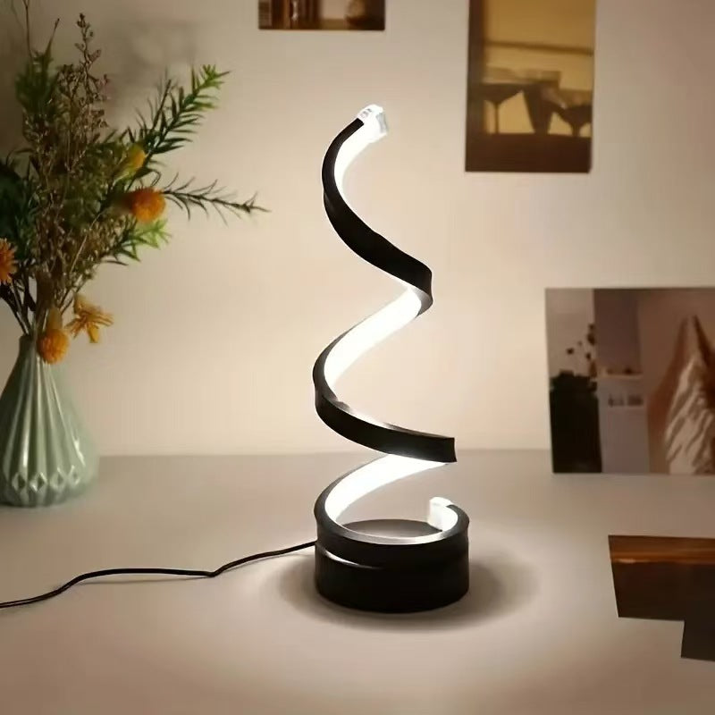 USB-aangedreven  spiraalvormige bureaulamp. Eenvoudige en verstelbare LED-bureaulamp.