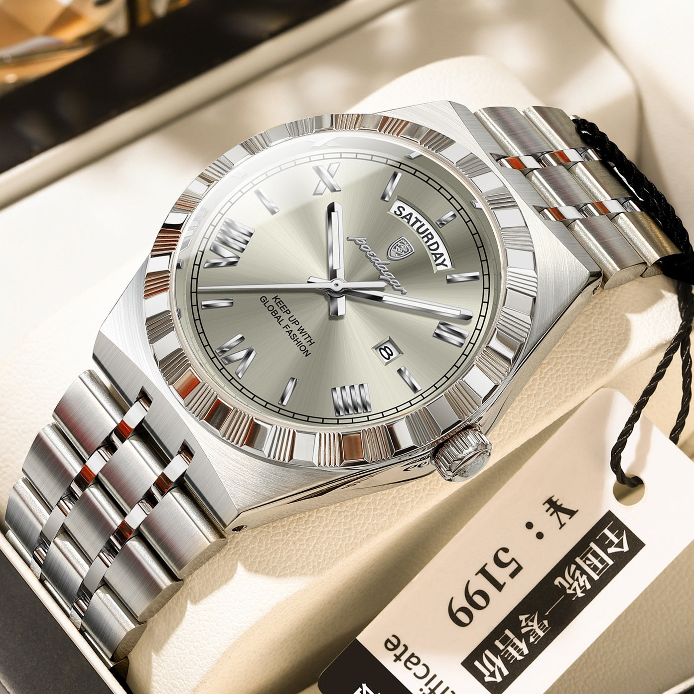 Modieus waterdicht horloge voor  heren met nachtverlichting