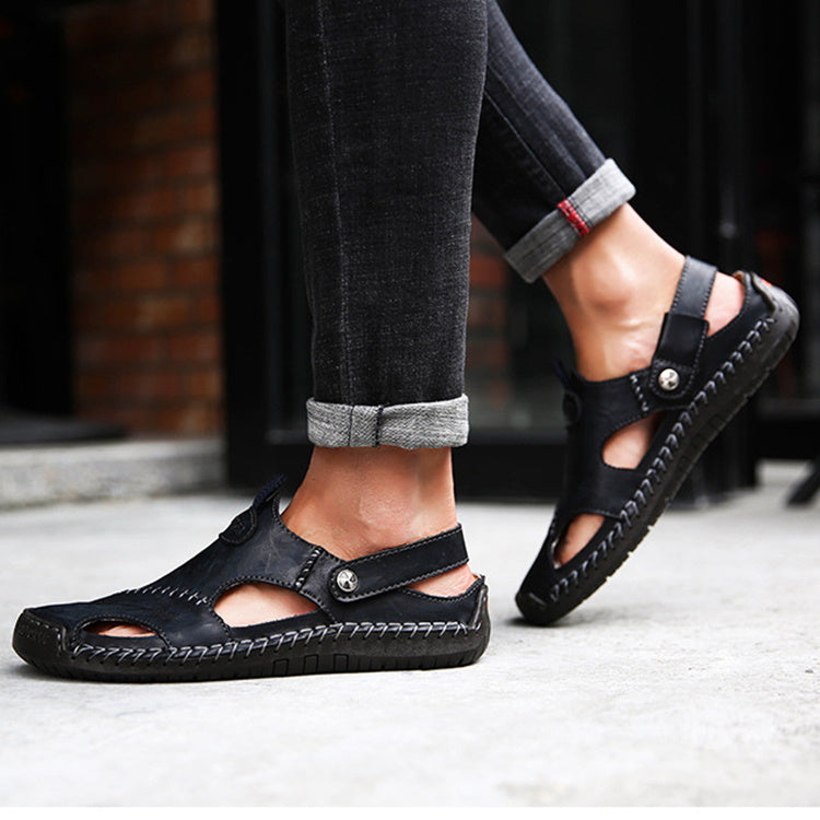 Heren gesloten sandalen, zomer verstelbare slippers, modieuze strandschoenen