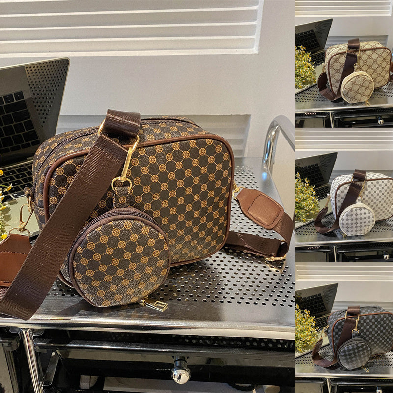 Vintage gemêleerde crossbody tas voor dames, schoudertas, trendy kleine handtas, luxe designer dames tas, vierkante tas. 