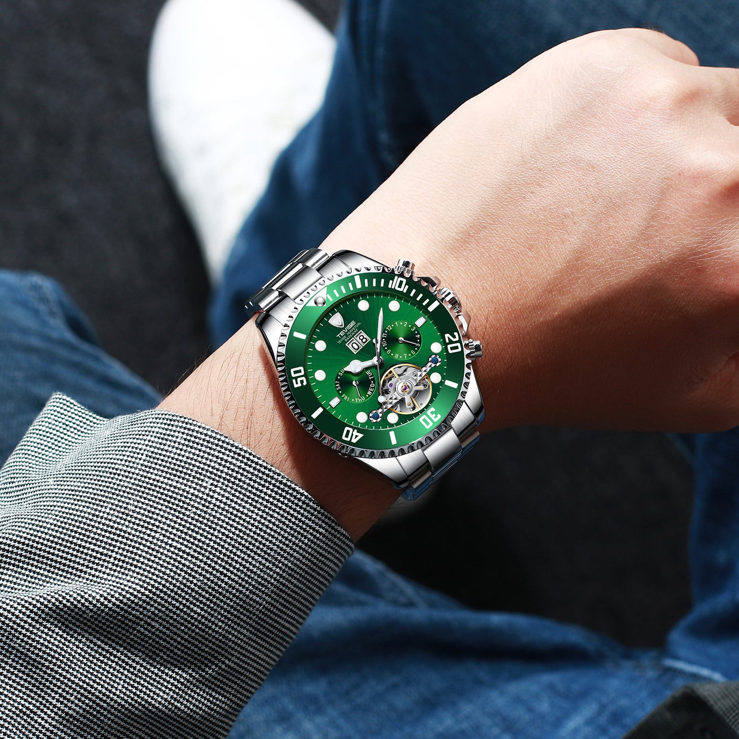 Heren Tourbillon Water Ghost Watch Mechanisch horloge