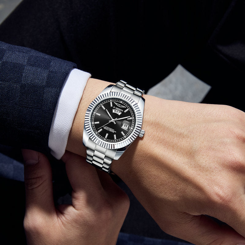 Ultradun herenhorloge, waterdicht, lichtgevend quartzhorloge