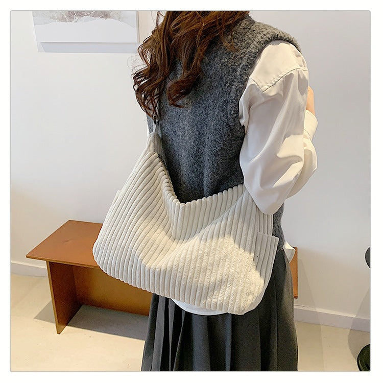 Universele corduroy canvas tas, eenvoudige crossbody tas voor dagelijks gebruik. 