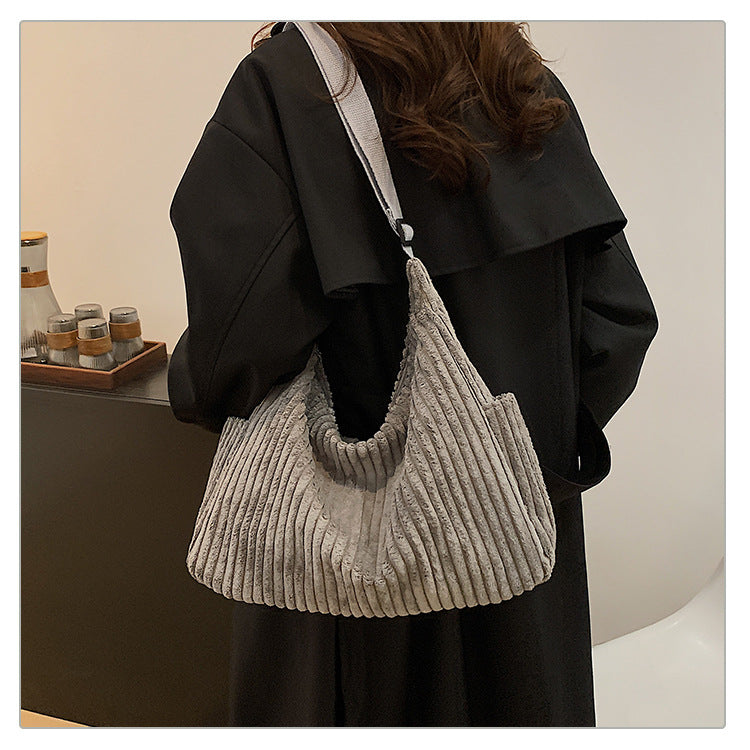 Universele corduroy canvas tas, eenvoudige crossbody tas voor dagelijks gebruik. 