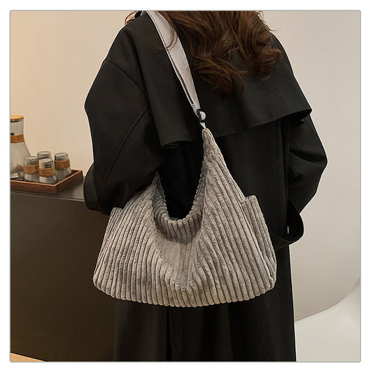 Universele corduroy canvas tas, eenvoudige crossbody tas voor dagelijks gebruik. 