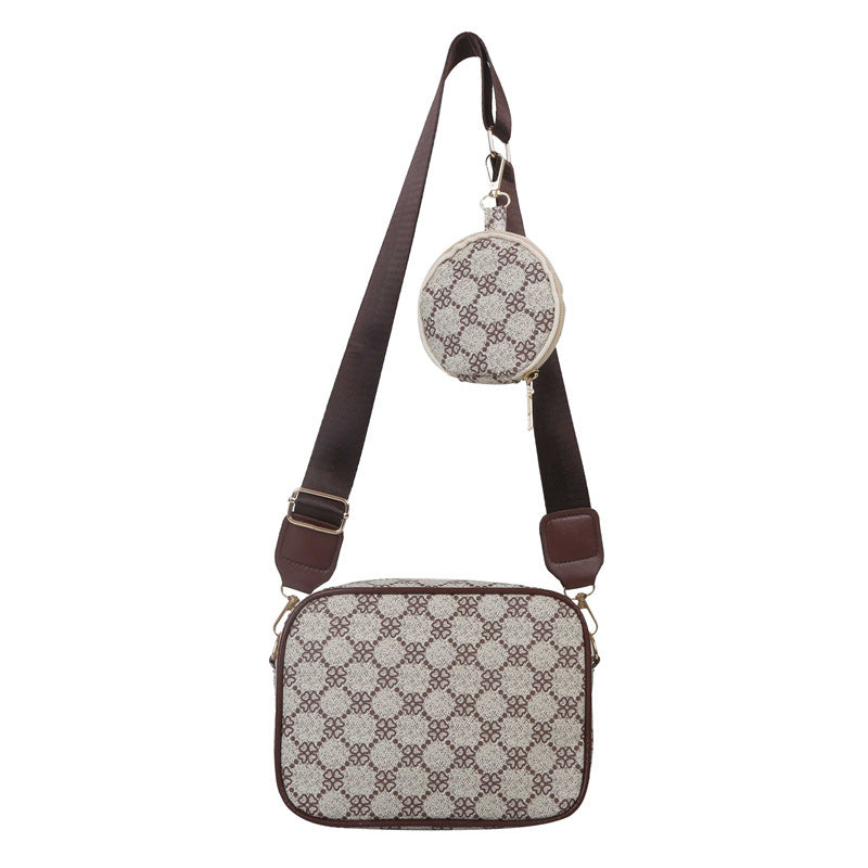 Vintage gemêleerde crossbody tas voor dames, schoudertas, trendy kleine handtas, luxe designer dames tas, vierkante tas. 