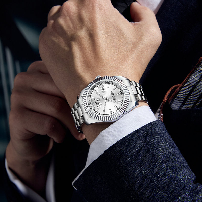 Ultradun herenhorloge, waterdicht, lichtgevend quartzhorloge