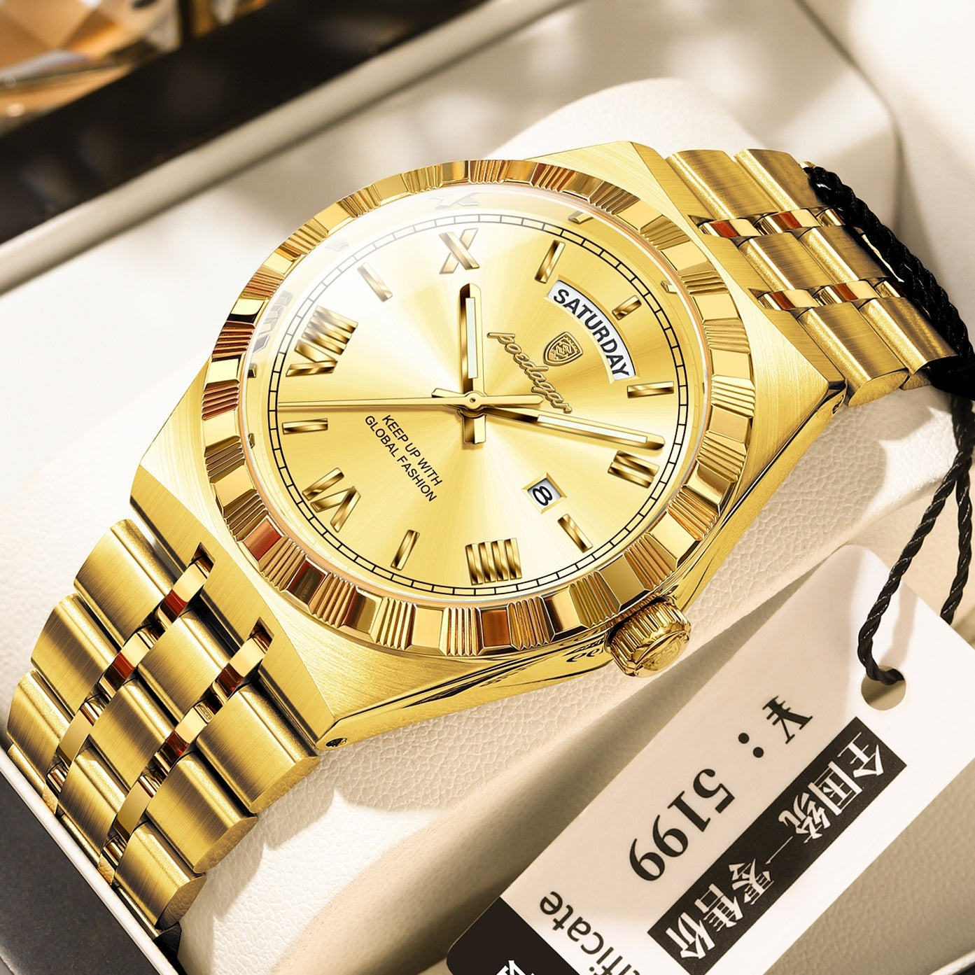 Modieus waterdicht horloge voor  heren met nachtverlichting