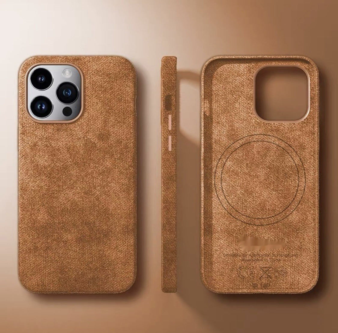 Alcantara Suède Telefoonhoesje Magnetisch All-inclusive Mannen en Vrouwen 