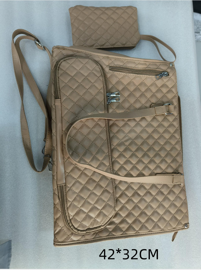 Modieuze lunchtas voor dames, thermisch geïsoleerde lunchbox, lekvrije crossbody tas met computercompartiment, gewatteerde grote handtas met portemonnee. 