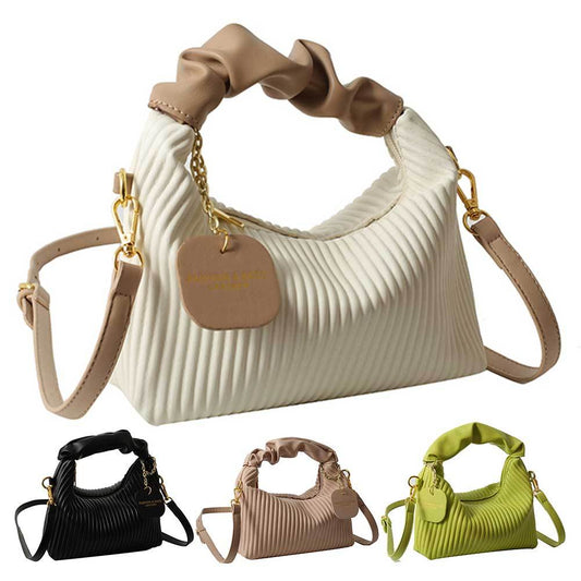 Dames Crossbody Tas, PU Leder, Geplooide Wolkenvorm, Kleine Tote Bag, Casual, Eenvoudig, Elegant, Temperament Messenger Tas 