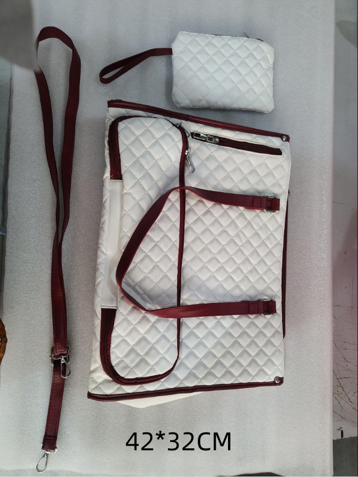 Modieuze lunchtas voor dames, thermisch geïsoleerde lunchbox, lekvrije crossbody tas met computercompartiment, gewatteerde grote handtas met portemonnee. 