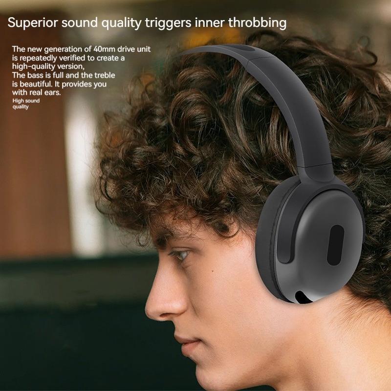 Opvouwbare draadloze hoofdtelefoons, Bluetooth sport oortjes, Hifi stereo ruisonderdrukkende hoofdtelefoons met microfoon, over-ear gamer hoofdsets 