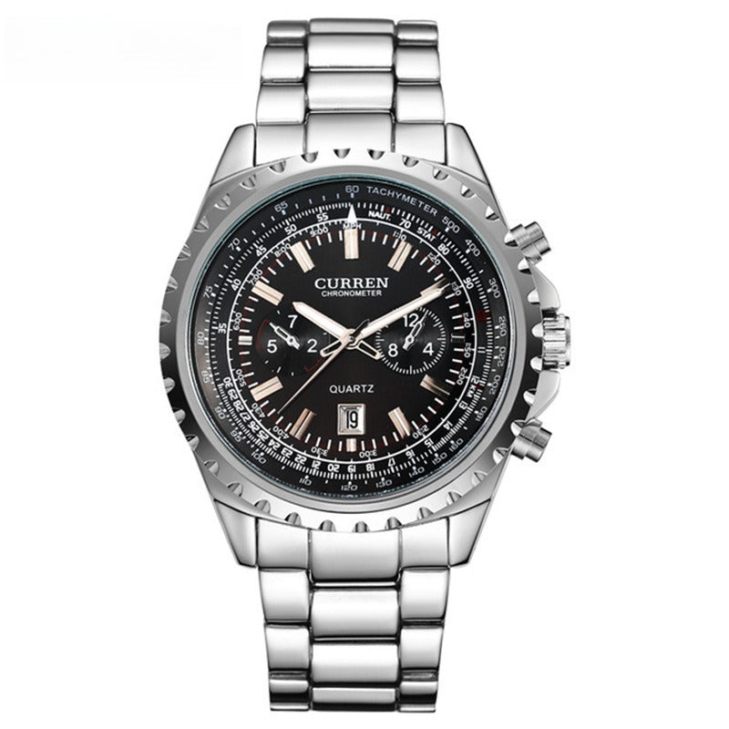 Herrenhorloge, casual, kwarts uurwerk, stalen band, zakelijk design. 