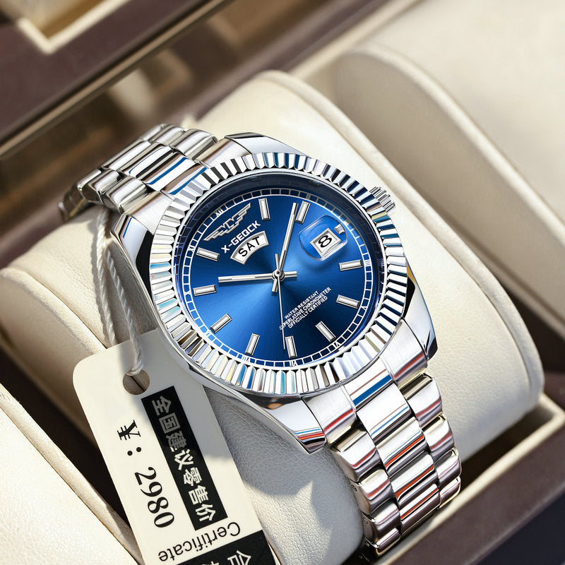 Ultradun herenhorloge, waterdicht, lichtgevend quartzhorloge