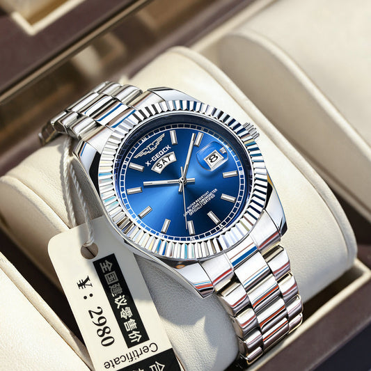 Ultradun herenhorloge, waterdicht, lichtgevend quartzhorloge