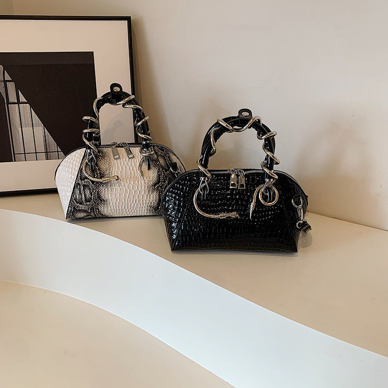 Europese en Amerikaanse mode, steenpatroon, persoonlijkheid, retro, makkelijk te combineren, draagbare crossbody schoudertas. 